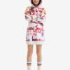 Light Grey Girly Patterned Sweatshirt Dress Desigual Almeda - Girls