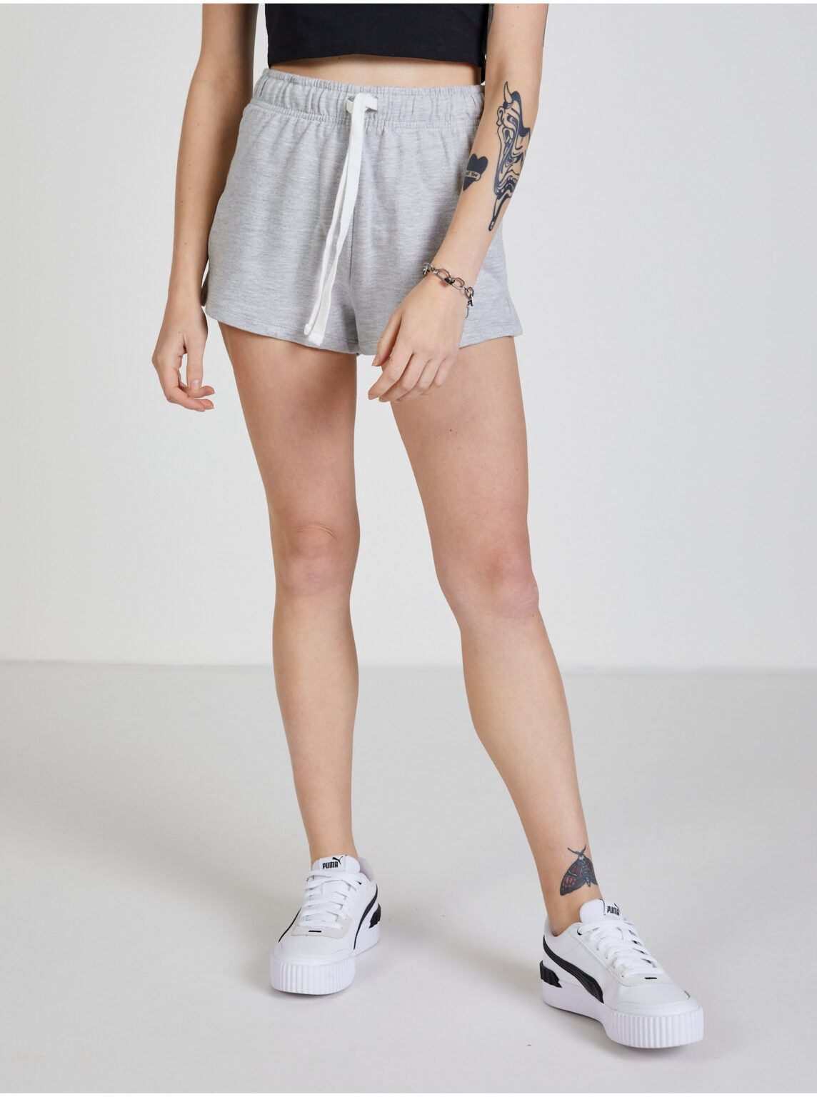 Light Grey Women's Shorts with TALLY WEiJL Tie - Women