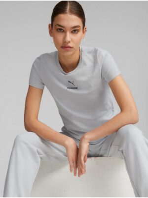 Light Grey Women's Sports T-Shirt Puma - Women