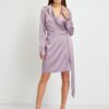 Light Purple Women Shiny Wrap Dress Guess - Women