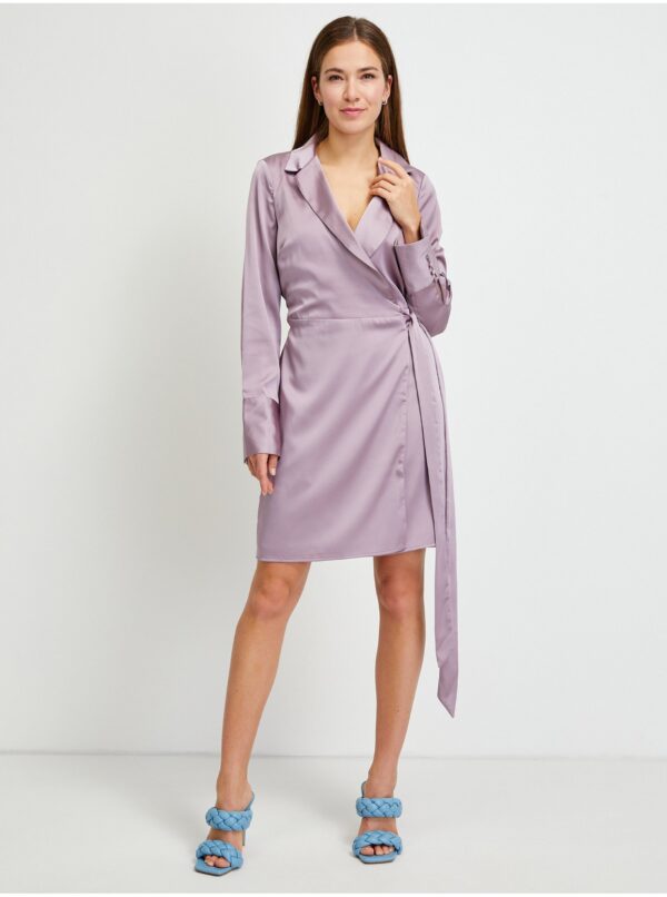Light Purple Women Shiny Wrap Dress Guess - Women