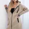 Light beige zip-up sweatshirt
