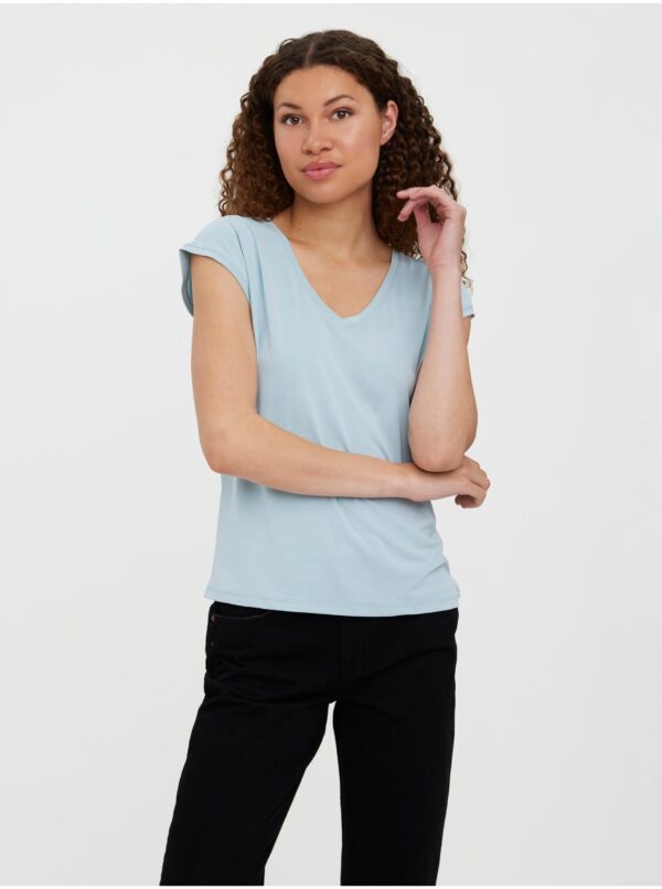 Light blue basic T-shirt VERO MODA Filli - Women