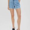 Light blue denim shorts with ties VERO MODA Tamira - Women