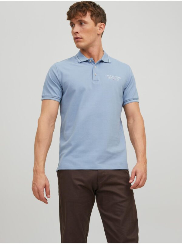 Light blue men's polo shirt Jack & Jones Archie - Men's