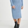 Light blue pencil sweater skirt Guess Calire - Women's