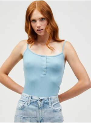 Light blue ribbed bodysuit Pieces Kitte - Women's