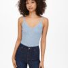 Light blue ribbed tank top ONLY Lina - Women's