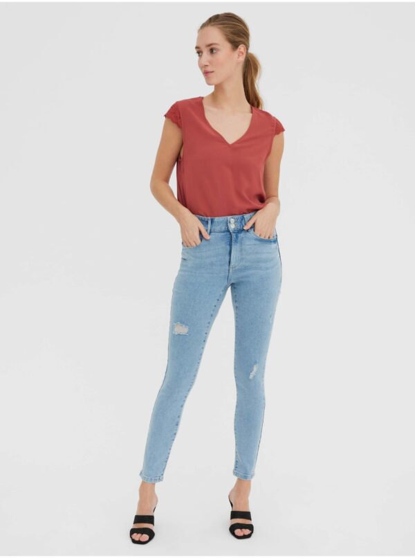 Light blue skinny fit jeans with ripped effect VERO MODA Soph - Women