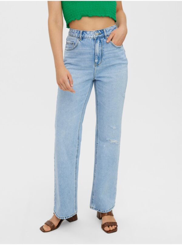 Light blue straight fit jeans VERO MODA Kithy - Women