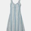 Light blue striped dress with straps VERO MODA Akela - Women