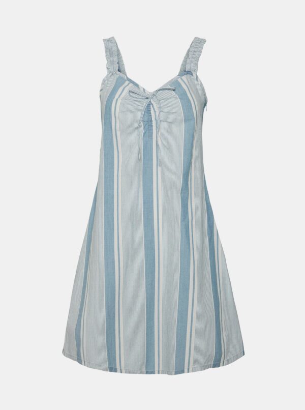 Light blue striped dress with straps VERO MODA Akela - Women