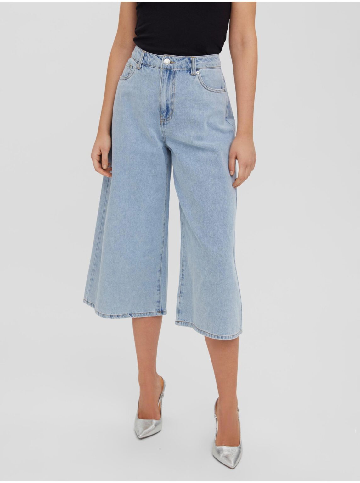 Light blue women's denim culottes VERO MODA Clive - Women's