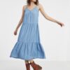 Light blue womens denim maxi-dress JDY Zelda - Women