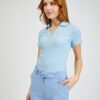Light blue women's ribbed polo shirt ORSAY - Women