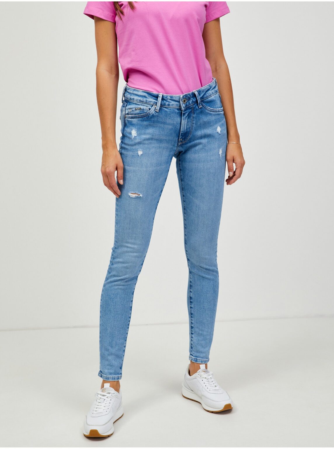 Light blue women's skinny fit jeans Pepe Jeans Pixie - Women