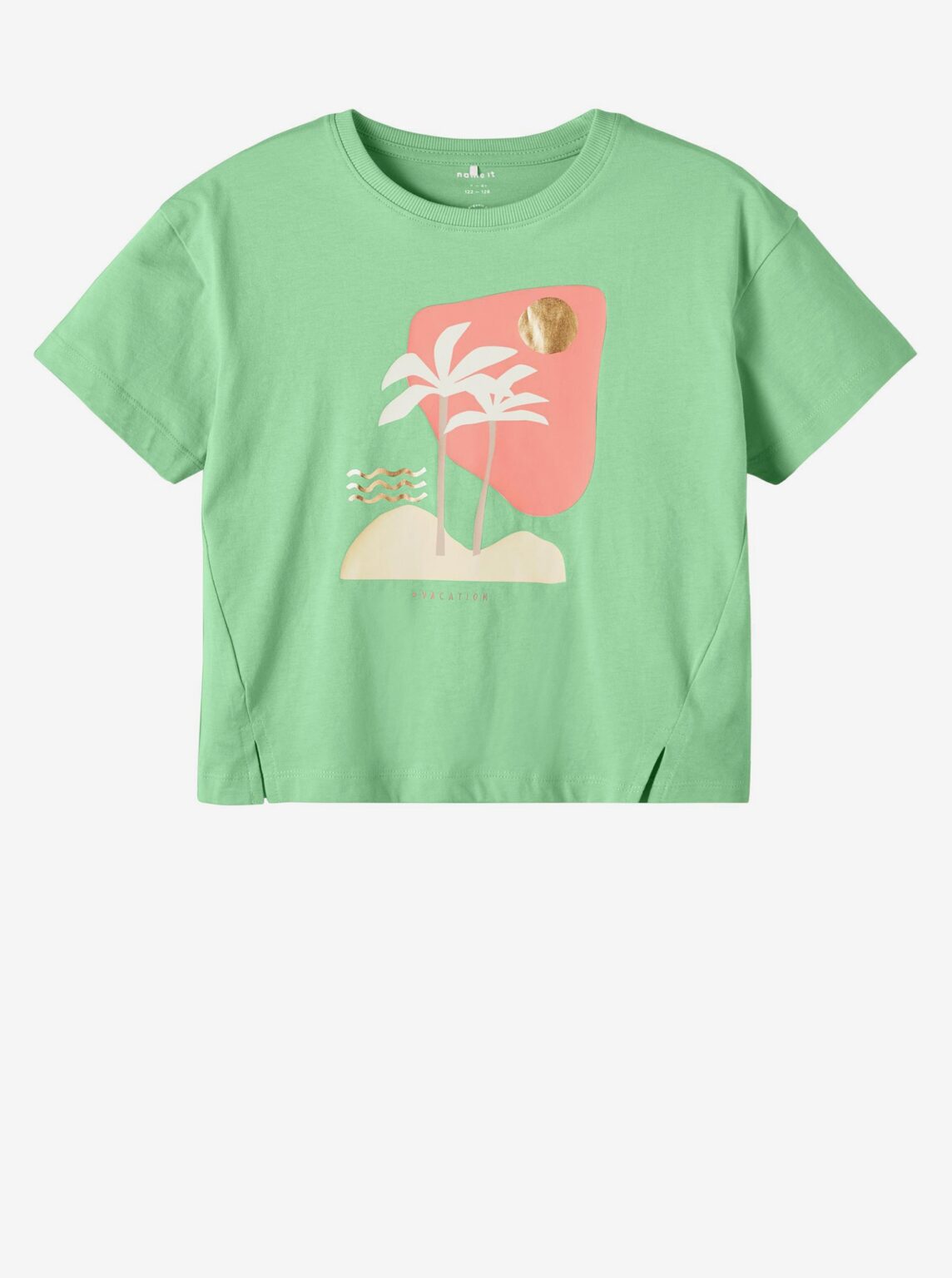 Light green girly T-shirt name it Flicka - Girls