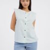 Light green linen blouse CAMAIEU - Ladies
