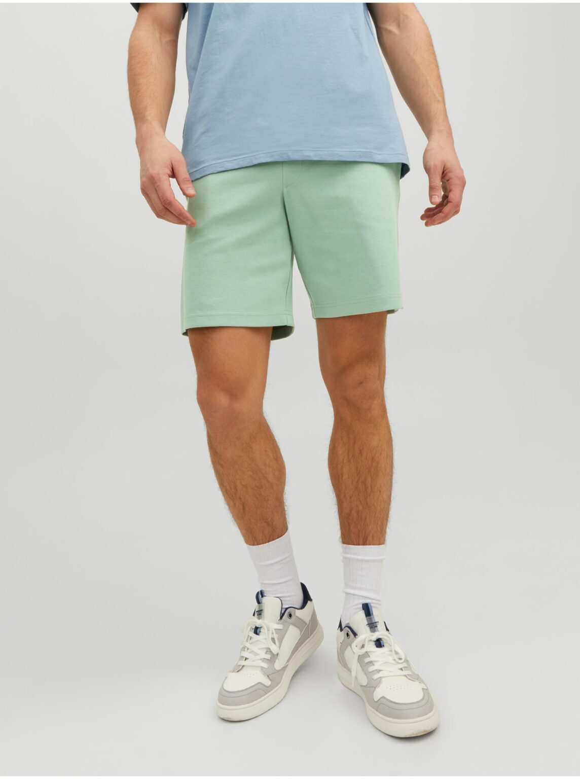 Light green men's basic sweat shorts Jack & Jones New Ba - Men's