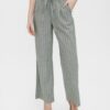 Light green striped wide trousers VERO MODA Serena - Women