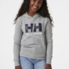 Light grey children's striped hoodie HELLY HANSEN - Girls