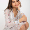 Light grey dress with print and ruffle