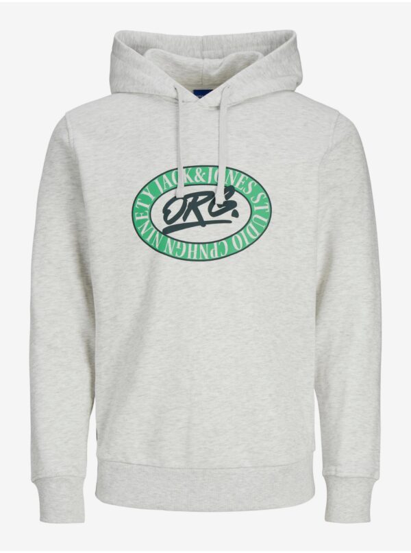 Light grey men's striped hoodie Jack & Jones Arthur - Men's