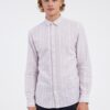 Light grey men's striped shirt with linen ONLY & SONS Cai - Men