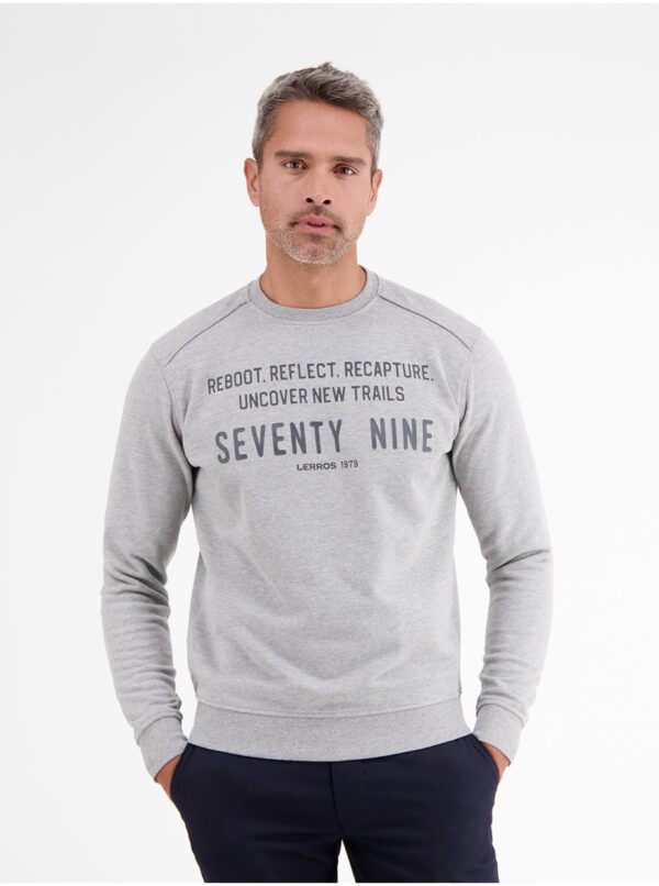 Light grey men's sweatshirt LERROS - Men