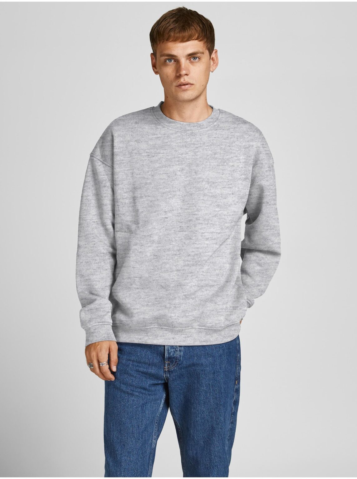 Light grey striped sweatshirt Jack & Jones Brink - Men's