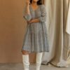 Light grey women's patterned dress Fransa - Women's