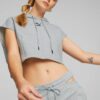 Light grey women's striped short hoodie Puma - Women