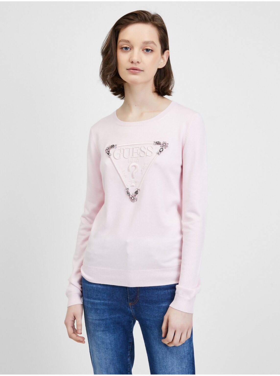 Light pink Ladies Sweatshirt Guess Ines - Women