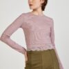 Light pink T-shirt with lace TALLY WEiJL - Women