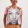 Light pink women's T-shirt Desigual Face - Women's