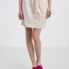 Light pink women's denim skirt with linen blend CAMAIEU - Ladies