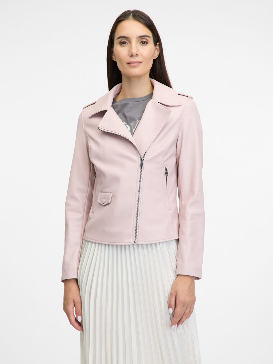 Light pink women's faux leather jacket ORSAY - Women's