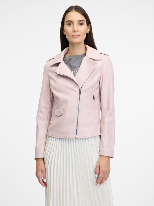 Light pink women's faux leather jacket ORSAY - Women's