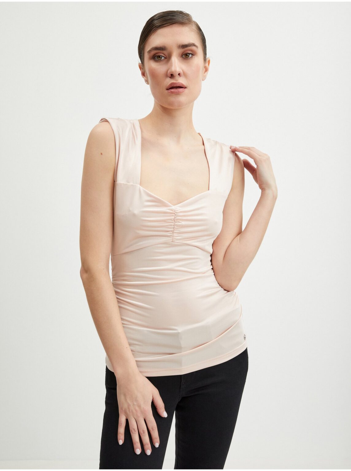 Light pink women's satin top Guess Susan - Women
