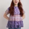 Light purple girly floral T-shirt Desigual Helm - Girls