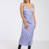 Light purple ladies satin midishdresses VILA Ellette - Ladies