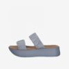 Light purple leather slippers on Tamaris platform - Ladies