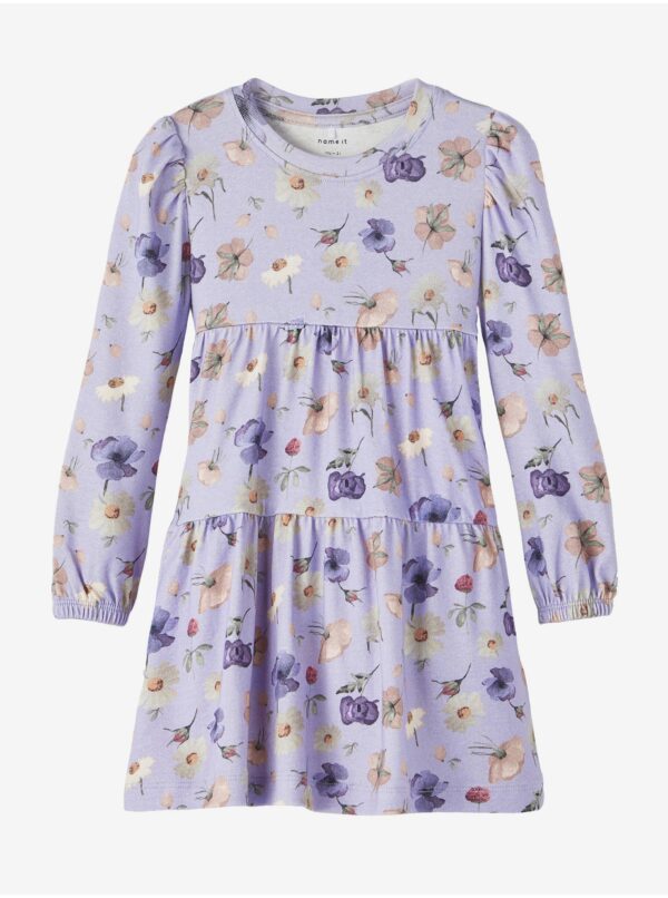 Light purple patterned dress for girls name it Brianna - Girls