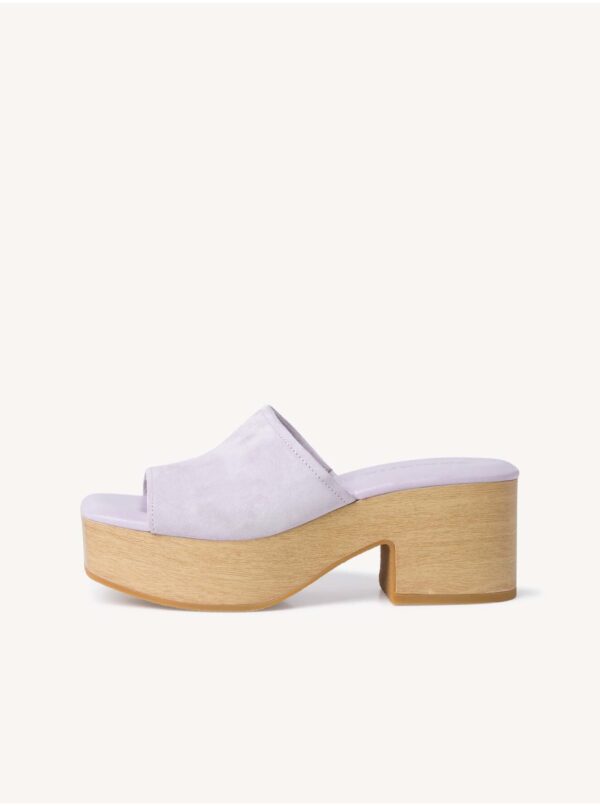 Light purple suede heeled slippers Tamaris - Women's