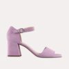 Light purple women's leather heeled sandals Högl Beatrice - Women's