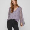 Light purple women's patterned blouse VILA Falia - Women