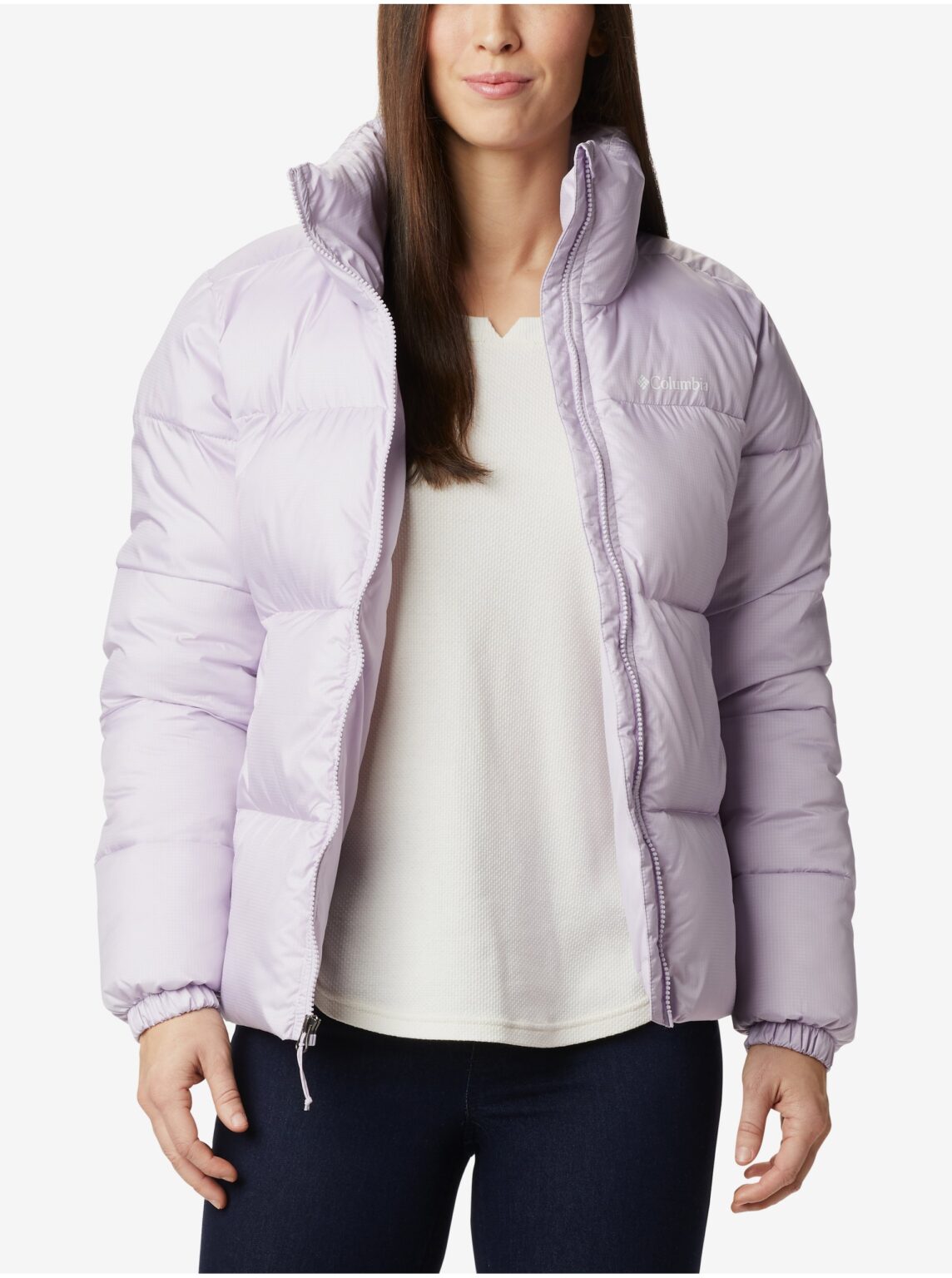Light purple women's quilted winter jacket Columbia Puffect - Women's