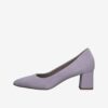 Light purple women's suede pumps with low heel Tamaris - Ladies