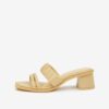 Light yellow leather heeled slippers Tamaris - Women's