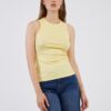 Light yellow womens ribbed basic tank top AWARE by VERO MODA Lavende - Women